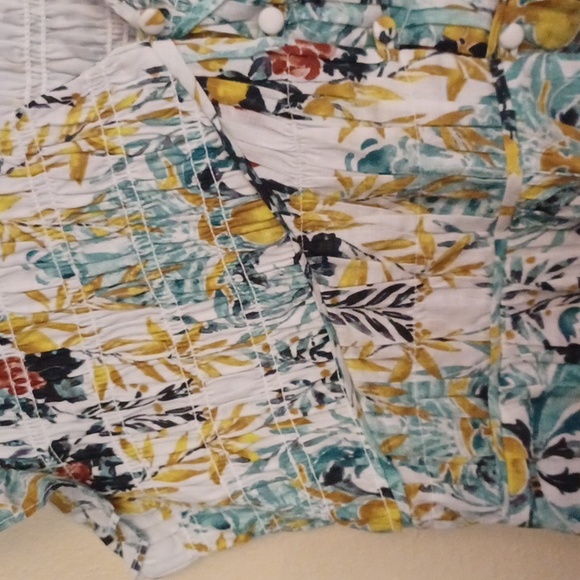 Anthropologie The Peregrine Floral Midi Dress SZ M Button Up Ruffle Sleeve NWOT - Picture 10 of 16